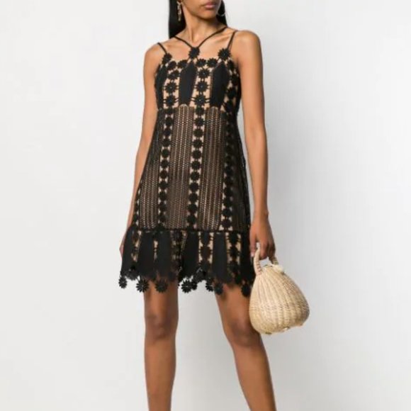 self portrait black floral dress